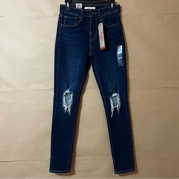 Levi's | NWT 721 High Rise Skinny Jeans In Rough Day Distressed Denim Size 27 - Picture 1 of 15